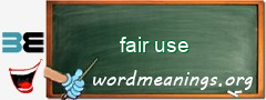 WordMeaning blackboard for fair use